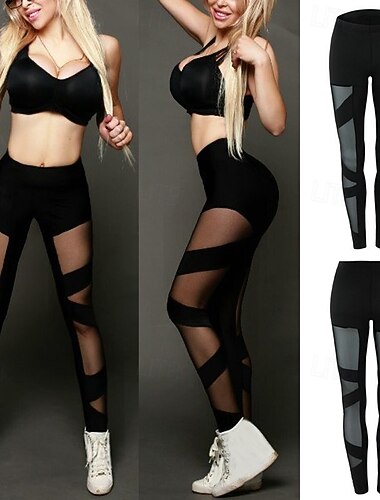  Női Harisnyanadrág Kényelmes leggings Harisnyanadrág Sportos Teljes hossz Természetes Kollázs Kollázs kellemes Alakformáló Hasformáló Jóga Alkalmi / Napi Fekete Tavasz Ősz Sovány