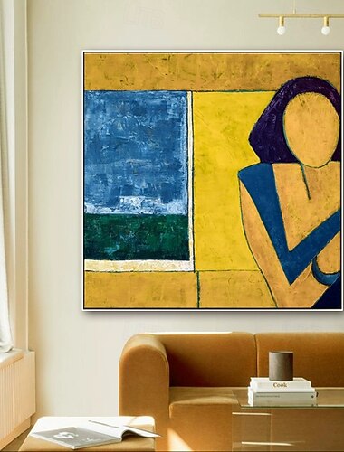 håndlaget oljemaleri på lerret veggkunst dekorasjon moderne abstrakt figur for hjemmedekor strukket ramme hengende maleri/rullet lerret (uten ramme)