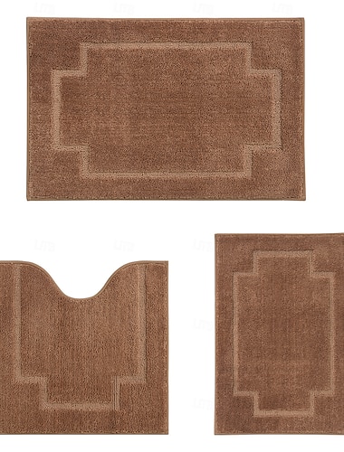  Rectangular 3/5 "(1,5 cm) Felpudos Máquina Poliéster Antideslizante Clásico Color sólido