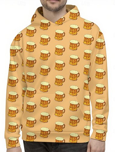  Oktoberfest Bière Bretzel Sweat à capuche Pull Bavarois Munich Allemand Graphique Pour Homme Adulte Carnaval Oktoberfest Impression 3D Soirée Décontracté Quotidien