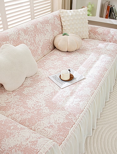  1 pz. Copridivano antigraffio con motivo a fiori di ciliegio, universale, in velluto jacquard, elastico, per tutte le stagioni, con motivo a fiori di ciliegio giapponese, antiscivolo, avvolgente a