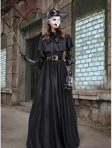  Costume de médecin de la peste pour couple, cape, costumes d'Halloween pour couples, cosplay, médiéval, steampunk, prêtre, costume de la Renaissance, cape