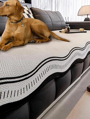  כיסוי ספה נגד החלקה, כיסוי ספה שניל אדרה עם קצוות גליים, ידידותי לחיות מחמד