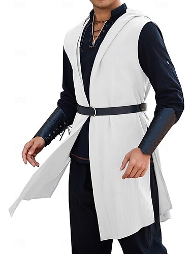  Rétro Vintage Médiéval Renaissance Tunique Viking Chevalier Celtique Elfe Déguisement Homme Celtique Viking Halloween Carnaval Vacances Décontracté Quotidien LARP Adulte Haut Ceinture