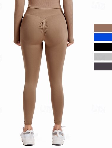  Dames Capri-legging Yoga legging Buikcontrole Hoge taille Sportschool Training Sportschoenen Kleding Onderlichaam Zwart Wit Blauw Herfst Sport Sportkleding Strakke pasvorm