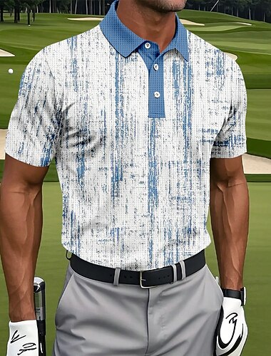  Pánské Abstraktní Golf Waffle Polo košile Golfová košile Krátký rukáv Polo tričko Košile s límečkem Sportovní oblečení Na běžné nošení Venkovní Oblečení na atletiku Denní nošení 3D tisk Knoflíky Léto