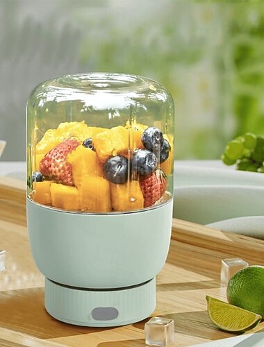  Exprimidor de cítricos eléctrico sin BPA, licuadora portátil de dos tapas con pajita, gran capacidad, inalámbrico, vaso exprimidor, exprimidor multifuncional de jugos frescos para batidos.