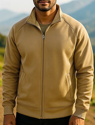  Per uomo Giacca in Pile Giacca termica Inverno All'aperto Patchwork Calore Termico Top Nero Verde Cachi Grigio