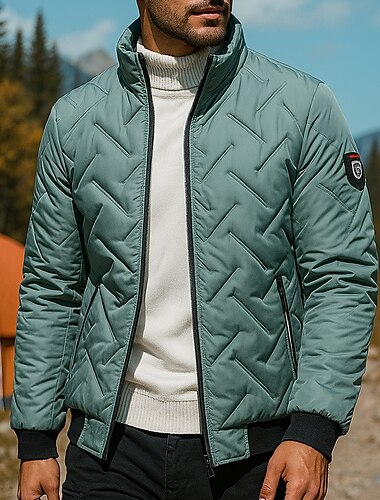  Per uomo Giacca imbottita Esterno Termico Caldo Abbigliamento da trekking Abbigliamento da trekking Inverno Autunno Top Campeggio / Escursionismo / Speleologia Corsa Tinta unica Nero Verde Grigio
