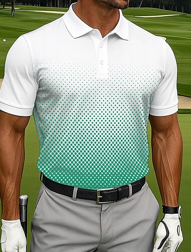  Per uomo Polo Casuale Sportivo Collo ripiegato Manica Corta Moda Tempo libero Geometrico Golf Stampa 3D Bottoni Estate Viola Verde Blu Polo