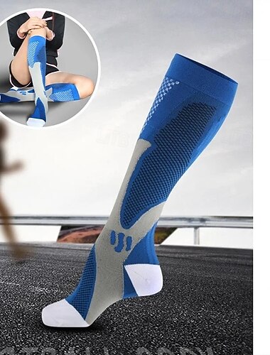 3 Pairs Comfy & Breathable Compression Socks Nylon Compression Socks for Women, Spring Summer Running Calf Socks, Elastic Long Tube Sports Socks for Yoga and Fitness