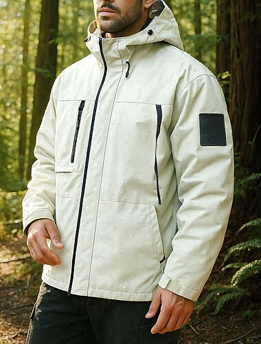  Men's Windbreaker Hiking Jacket rain coat Outdoor Waterproof Windproof Lightweight Hiking Outfits Hiking Clothes Spring Autumn / Fall Top Camping / Hiking / Caving Running White Purple Green