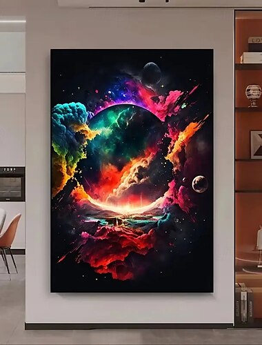  poster su tela con universo colorato senza cornice, arte moderna per la decorazione della camera da letto e del soggiorno, dipinto senza cornice