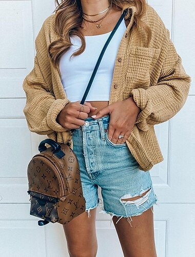  Γυναικεία Casual Jacket Άνετο Αναπνέει Τσέπη Κουμπιά Καθημερινό Σκέτο Δρόμος Καθημερινά Κανονικό Απορρίπτω Κανονικό Μακρυμάνικο Εξωτερικά ενδύματα Μαύρο Λευκό Χακί Φθινόπωρο Χειμώνας