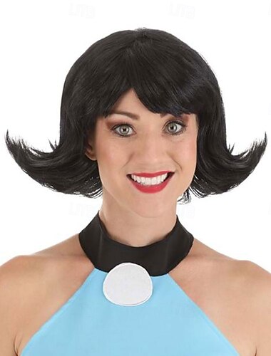  Perucă Betty Rubble pentru femei, Flintstones, pentru adulți, peruci de Halloween pentru cosplay și petrecere