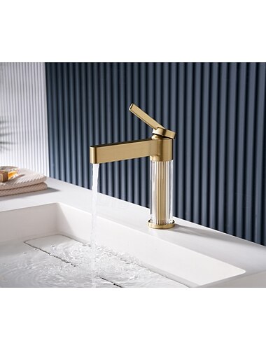  بالوعة الحمام الحنفية - كلاسيكي نيكل ناعم / مطلي / طلاء ملون في وسط التعامل مع واحد ثقب واحدBath Taps