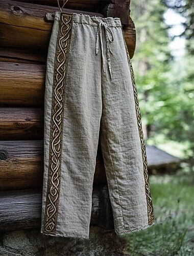  Per uomo Pantaloni Pantaloni casual Tasca Elastico in vita Coulisse Stampa Comodità All'aperto Quotidiano Vintage Casual Grigio Micro-elastico