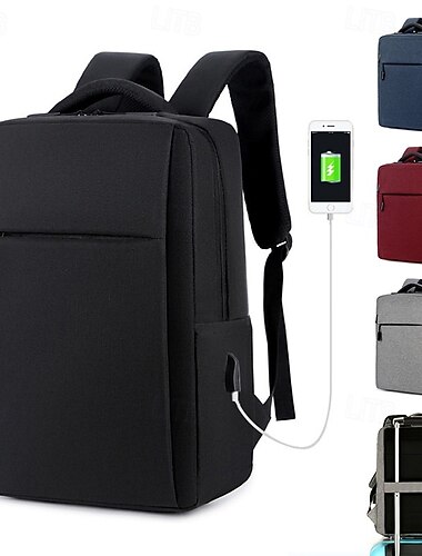  Zaino sottile da uomo per laptop con porta di ricarica USB – borsa da viaggio antifurto per lavoro, scuola e spostamenti quotidiani