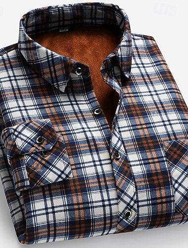  Per uomo Camicia casual Camicia di flanella Camicia a quadri Camicia con Bottoni Giallo Rosso Blu Manica Lunga Quadri Bavero Vacanza Casual Quotidiano Bottonato Abbigliamento Poliestere Moda Casual