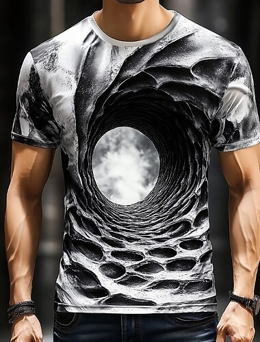  Per uomo Illusione ottica Astratto 3D Maglietta Manica Corta maglietta Stampa 3D Girocollo Camicia Esagerato Designer Feste Streetwear Casuale Bianco Giallo Rosso Estate Primavera Tutte le stagioni