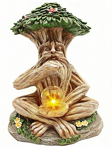  Outdoor Solar Courtyard Lights Resin Sculptures For The Elderly Handicrafts For Balconies Outdoor Gardens And Courtyard Lights  1PC