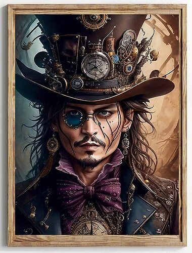  Toile décorative fantaisiste sans cadre sur le thème des pirates pour la maison, le bureau et le café