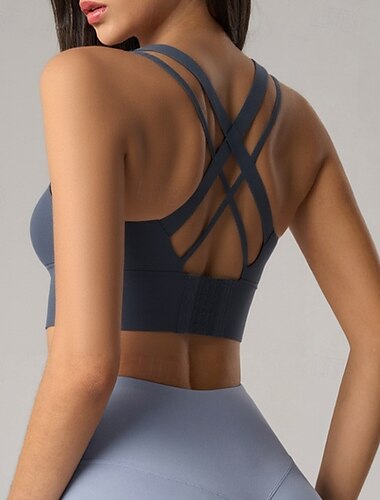  Per donna Reggiseno sportivo Intimo / Maglia Intima Asciugatura Rapida Supporti alti Traspirante Senza fili Imbottito Colore Solido / Tinta Unita Sport Abbigliamento sportivo Rosso bordeaux Nero