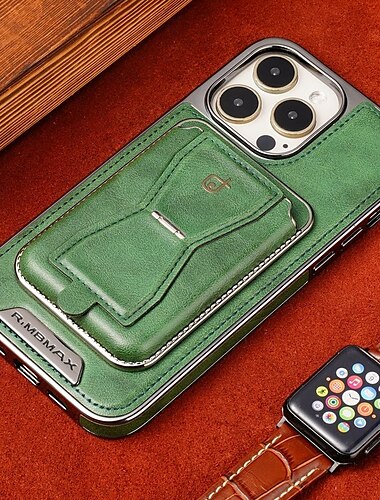  telefon Etui Til iPhone 16 Pro Max Plus iPhone 16 iPhone 15 Pro Max Plus iPhone 15 iPhone 14 Pro Max Plus iPhone 13 Pro Max Mini Bakdeksel med stativ Kortspor Støtsikker Kontor / Bedrift TPU PU lær