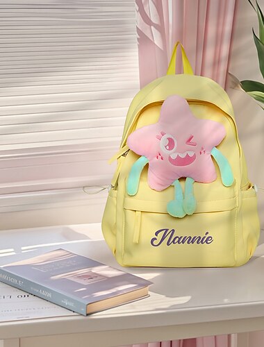  Mochila escolar con nombre personalizado, regalo personalizado para la vuelta al cole, bolsa duradera de gran capacidad con múltiples compartimentos para libros, material de oficina, botella de agua,