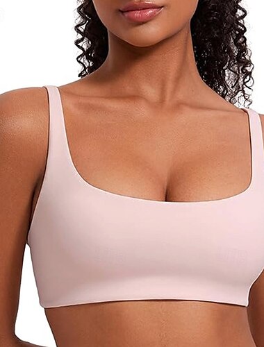 Per donna Canotte da allenamento Reggiseno sportivo Intimo / Maglia Intima Supporto medio Traspirante Senza fili Imbottito Colore Solido / Tinta Unita Sport Abbigliamento sportivo Nero Rosa Palestra