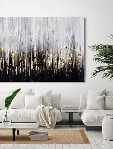  Peinture à l'huile faite à la main sur toile, décoration murale abstraite dorée pour la décoration intérieure, peinture roulée sans cadre non tendue