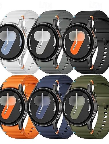  ６個入り 時計バンド のために Samsung Galaxy Watch 7/6/5/4  40/44mm, Watch 5 Pro 45mm, Watch 6 Classic 43/47mm, Watch 4 Classic 42/46mm シリコーン 置換 ストラップ キュート スポーツバンド リストバンド