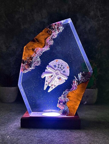  noční světlo galaxie, lampa vesmírné lodi, epoxidová, pryskyřičná lampa, personalizovaný dárek