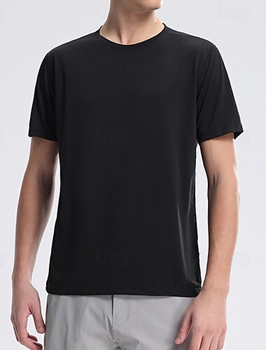  Men's Performance Shirt Sport Tee Shirt Short Sleeve Crew Neck Top Outdoor Quick Dry Lightweight Sweat wicking Breathable Polyester Black White Red Tennis Golf Running