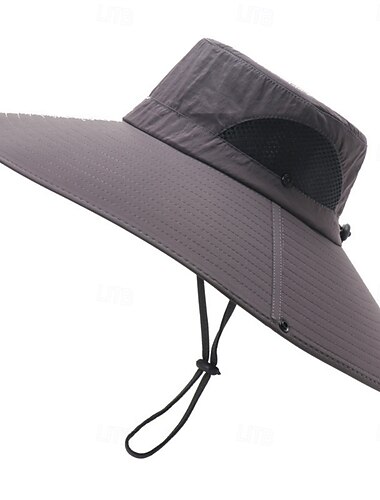  1 sombrero para el sol para hombre, sombrero de pesca, sombrero de pescador, sombrero de senderismo, sombrero de malla con cordón de ala ancha, protector solar para verano al aire libre, transpirable,