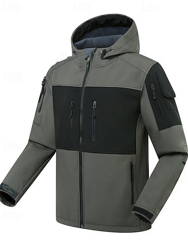 Férfi Vjetrovka Softshell dzseki Tél Szabadtéri Kollázs Melegen tartani Vízálló Szélbiztos Felsők Fekete Zöld Khakizöld Szürke