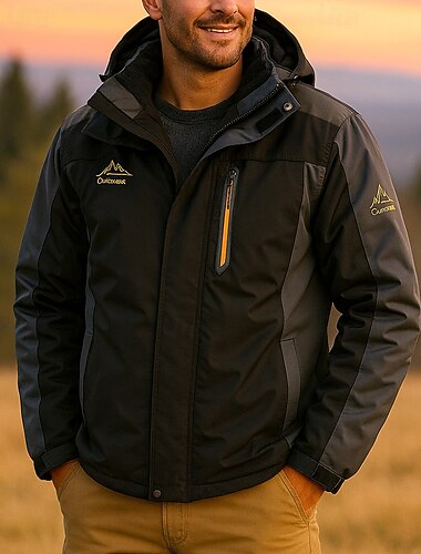  Herre Vindtett jakke Softshell jakke Turjakke Utendørs Fleecefor Termisk Vanntett Vindtett Turantrekk Turklær Vinter Høst Jakke Jakt Camping / fotturer / grotting Løp Lapper Svart