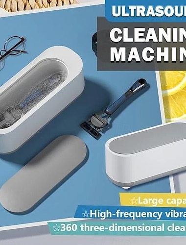  Ultraschall-Reinigungsgerät, tragbarer Multifunktionsreiniger für Brillen, Schmuckhalter, Rasierapparat, automatischer Ultraschallreiniger für den Haushalt, kompaktes Tiefenreinigungsgerät für den