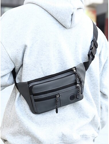  Waterafstotende nylon heuptas voor heren – multi-pocket casual crossbody heuptas voor buitenreizen, wandelen en dagelijks gebruik