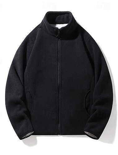  Hombre Chaqueta para senderismo Chaqueta de lana Chaqueta térmica Invierno Al aire libre Mantiene abrigado Camiseta Negro Azul Real Azul Oscuro Gris