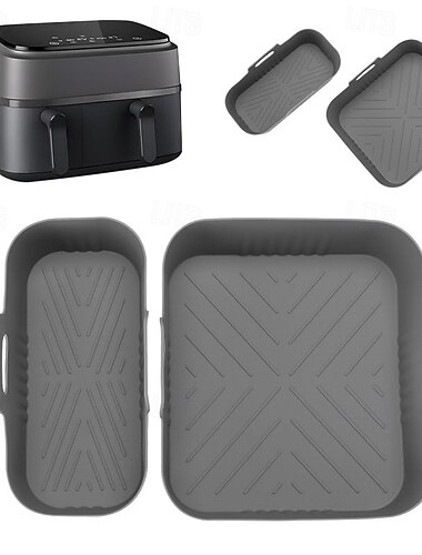  Lot de 2 plaques de cuisson réutilisables en silicone antiadhésives pour friteuse à air, compatibles avec les modèles Philips NA350-3000, avec surface antiadhésive, adaptées aux friteuses à air, aux