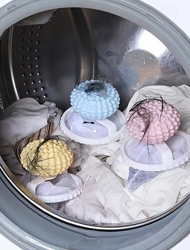  Pacote com 3 removedores de fiapos para roupas, filtro de máquina de lavar 2 em 1 com saco de malha flutuante, limpador de roupas, cabelo flutuante e coletor de fiapos para máquina de lavar