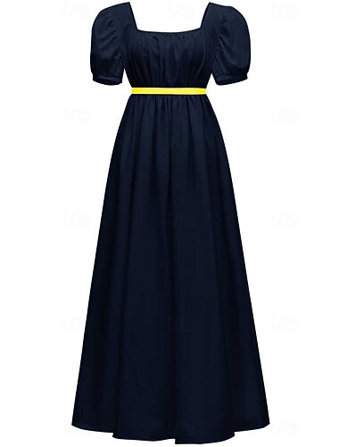  Medieval Renaissance 18th Century Empire Waist Dress Regency Inspired Dress A-Line Square Neck Fancy Dress Women's Fantasy Halloween Carnival Vacation Casual Daily LARP Adults Dress