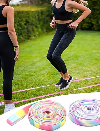  1 corde à sauter multicolore vibrante 118.11 longue corde à sauter élastique pour le fitness et l'exercice, idéale pour les fêtes de famille et les entraînements, équipement d'exercice, corde à sauter