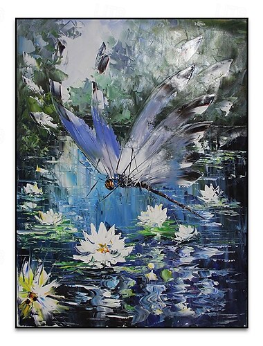  handgemaakte olieverfschilderij canvas wanddecoratie dier vlinder droom madeliefjes landschap voor huisdecoratie opgerold frameloos ongespannen schilderij