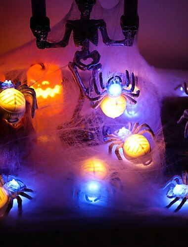  12 ks halloweenských očí, svítící pavoučí světla, duchové, festival, párty, dekorace do baru, strašidelného domu, ložnice, ozdoby, LED svíčky, noční světla