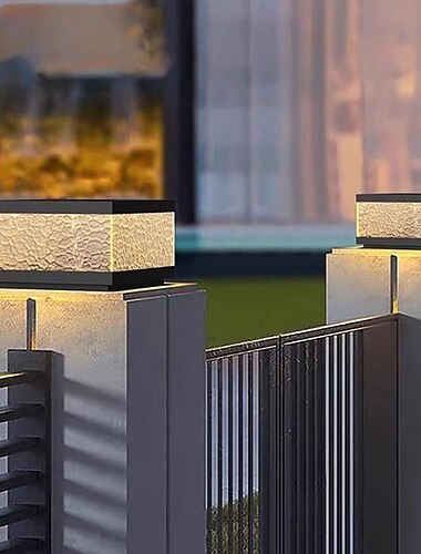  Udendørs stolpelampe IP65 vandtæt lampelampe sort aluminium 30 cm udendørs stolpelampe til indkørsel baggård terrasse have