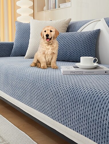  כיסוי ספה שניל עם דוגמת אוזני חיטה, כיסוי קטיפה משודרג נגד שריטות, ידידותי לחיות מחמד