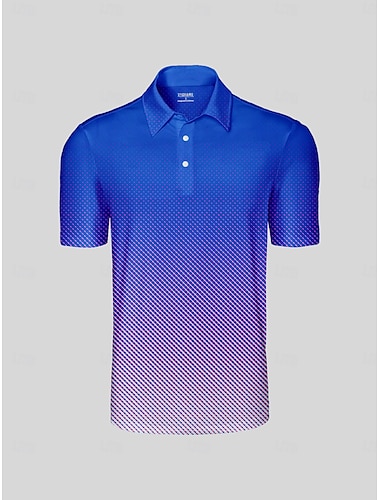  Homens Camisa polo de caminhada Azul Manga Curta Blusas Roupas de golfe, roupas, roupas, roupas