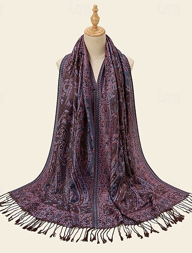  Per donna Sciarpa rettangolare Sciarpe da donna Streetwear Quotidiano Data Nero Viola Sciarpa Fiore